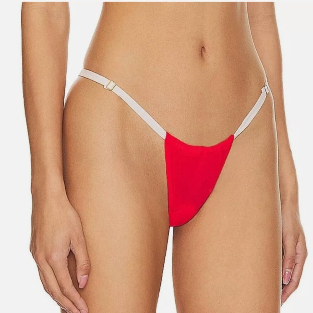 We Are HAH x Free People - Mesh String Thong Blood Orange - One Size - NWT